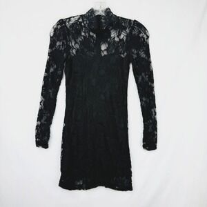 Unbranded Womens‎ Black Lace Long Sleeve Bodycon Dress Whimsygoth Witchy Size XS